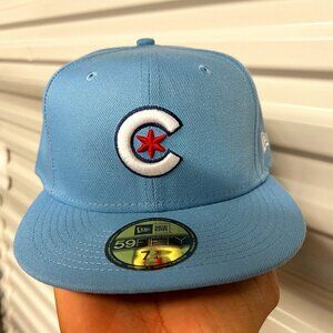 Chicago Cubs MLB Sky Blue Fitted Hat - New